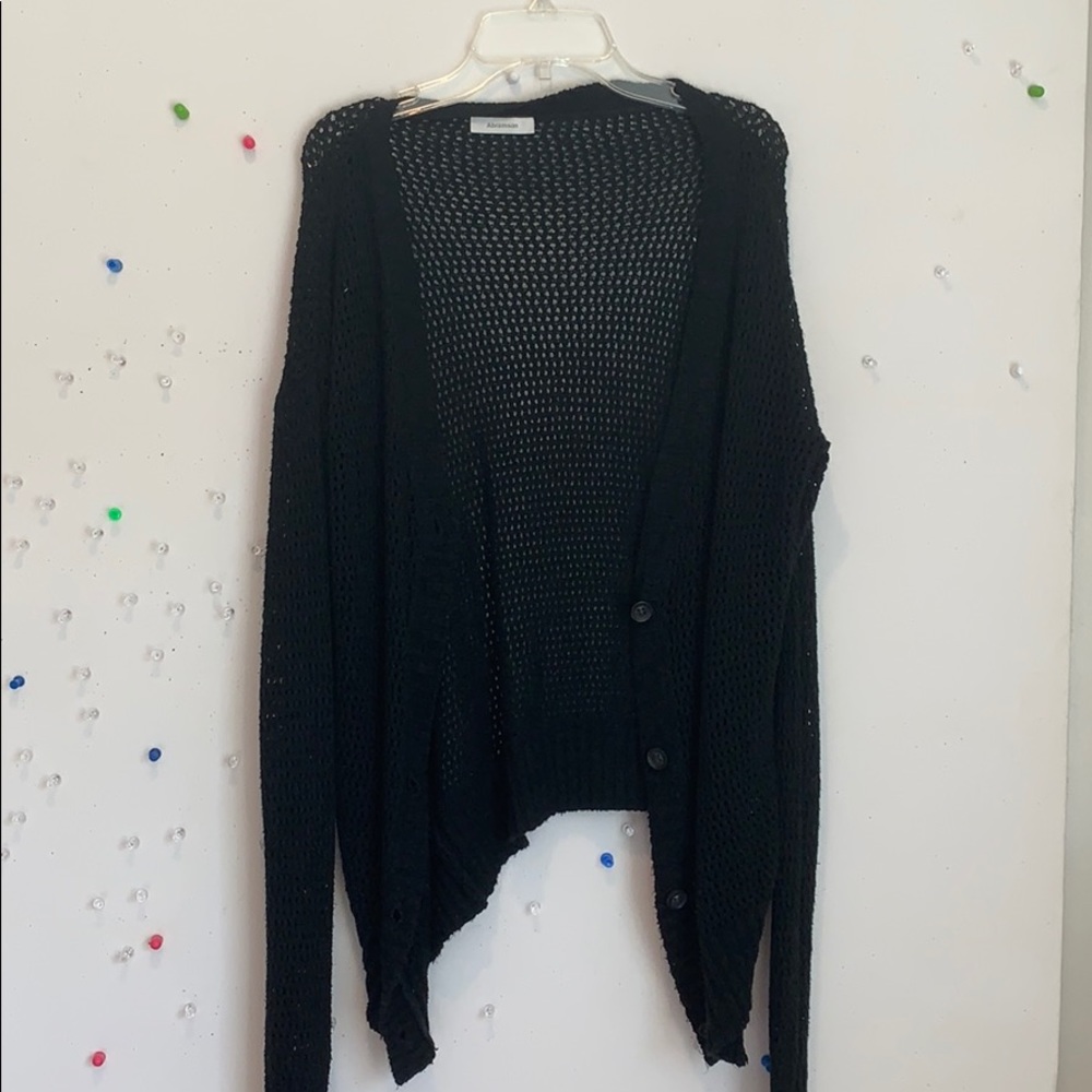 Knit Cardigan Sweater- Black